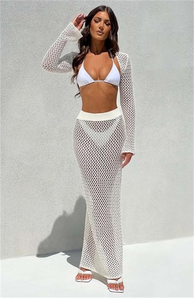 ARIA Kombiset - 2-teiliges Strandoutfit High Wais Rock & Bolero